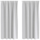 Mørklægningsgardiner med ringe 2 pcs Lysegrå 175 x 140 cm