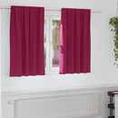 Mørklægningsgardiner med ringe 2 pcs Vinrød 140 x 140 cm