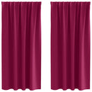 Mørklægningsgardiner med ringe 2 pcs Vinrød 175 x 140 cm