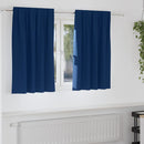 Mørklægningsgardiner med ringe 2 pcs Mørk blå 140 x 140 cm