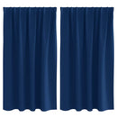 Mørklægningsgardiner med ringe 2 pcs Mørk blå 140 x 140 cm