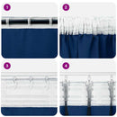 Mørklægningsgardiner med ringe 2 pcs Mørk blå 260 x 140 cm