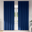 Mørklægningsgardiner med ringe 2 pcs Mørk blå 260 x 140 cm