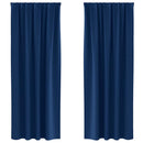 Mørklægningsgardiner med ringe 2 pcs Mørk blå 260 x 140 cm