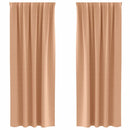 Mørklægningsgardiner med ringe 2 pcs Lys Brun 225 x 140 cm