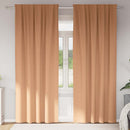 Mørklægningsgardiner med ringe 2 pcs Lys Brun 260 x 140 cm