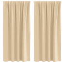 Mørklægningsgardiner med ringe 2 pcs Creme 175 x 140 cm