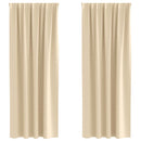 Mørklægningsgardiner med ringe 2 pcs Creme 225 x 140 cm