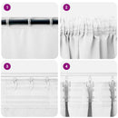 Mørklægningsgardiner med ringe 2 pcs Ren Hvid 245 x 140 cm