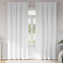 Mørklægningsgardiner med ringe 2 pcs Ren Hvid 245 x 140 cm