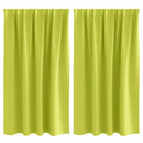 Mørklægningsgardiner med ringe 2 pcs Grøn 140 x 140 cm