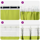 Mørklægningsgardiner med ringe 2 pcs Grøn 245 x 140 cm