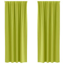 Mørklægningsgardiner med ringe 2 pcs Grøn 260 x 140 cm