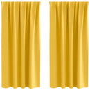 Mørklægningsgardiner med ringe 2 pcs Sennepsgul 175 x 140 cm