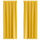 Mørklægningsgardiner med ringe 2 pcs Sennepsgul 260 x 140 cm