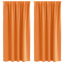 Mørklægningsgardiner med ringe 2 pcs Orange 175 x 140 cm
