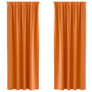 Mørklægningsgardiner med ringe 2 pcs Lys Orange 245 x 140 cm