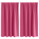Mørklægningsgardiner med ringe 2 pcs Lys Pink 140 x 140 cm