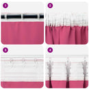 Mørklægningsgardiner med ringe 2 pcs Lys Pink 225 x 140 cm