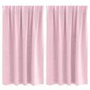 Mørklægningsgardiner med ringe 2 pcs Lyserød 140 x 140 cm