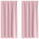 Mørklægningsgardiner med ringe 2 pcs Lyserød 175 x 140 cm