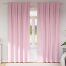 Mørklægningsgardiner med ringe 2 pcs Lyserød 225 x 140 cm