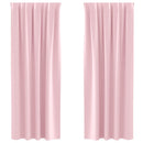 Mørklægningsgardiner med ringe 2 pcs Lyserød 245 x 140 cm