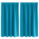 Mørklægningsgardiner med ringe 2 pcs Turkis 140 x 140 cm