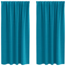 Mørklægningsgardiner med ringe 2 pcs Turkis 175 x 140 cm