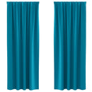 Mørklægningsgardiner med ringe 2 pcs Turkis 260 x 140 cm