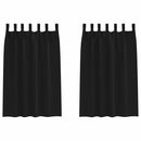 Mørklægningsgardiner med ringe 2 pcs Sort 175 x 140 cm