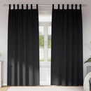 Mørklægningsgardiner med ringe 2 pcs Sort 245 x 140 cm