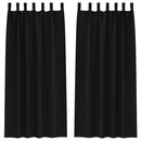 Mørklægningsgardiner med ringe 2 pcs Sort 260 x 140 cm