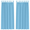 Mørklægningsgardiner med ringe 2 pcs Lys blå 225 x 140 cm