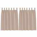 Mørklægningsgardiner med ringe 2 pcs Gråbrun 140 x 140 cm