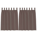 Mørklægningsgardiner med ringe 2 pcs Mørk Brun 140 x 140 cm