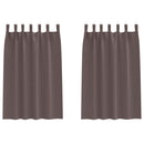 Mørklægningsgardiner med ringe 2 pcs Mørk Brun 175 x 140 cm