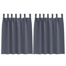 Mørklægningsgardiner med ringe 2 pcs Antracit 140 x 140 cm