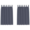 Mørklægningsgardiner med ringe 2 pcs Antracit 175 x 140 cm