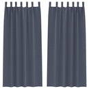 Mørklægningsgardiner med ringe 2 pcs Antracit 225 x 140 cm