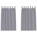 Mørklægningsgardiner med ringe 2 pcs Lysegrå 175 x 140 cm