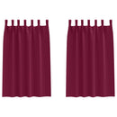 Mørklægningsgardiner med ringe 2 pcs Vinrød 175 x 140 cm