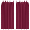 Mørklægningsgardiner med ringe 2 pcs Vinrød 245 x 140 cm
