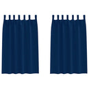 Mørklægningsgardiner med ringe 2 pcs Mørk blå 175 x 140 cm