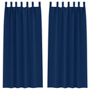 Mørklægningsgardiner med ringe 2 pcs Mørk blå 260 x 140 cm
