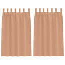 Mørklægningsgardiner med ringe 2 pcs Lys Brun 175 x 140 cm