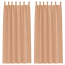 Mørklægningsgardiner med ringe 2 pcs Lys Brun 260 x 140 cm