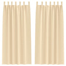 Mørklægningsgardiner med ringe 2 pcs Creme 245 x 140 cm
