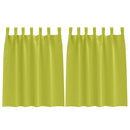Mørklægningsgardiner med ringe 2 pcs Grøn 140 x 140 cm