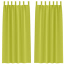 Mørklægningsgardiner med ringe 2 pcs Grøn 225 x 140 cm